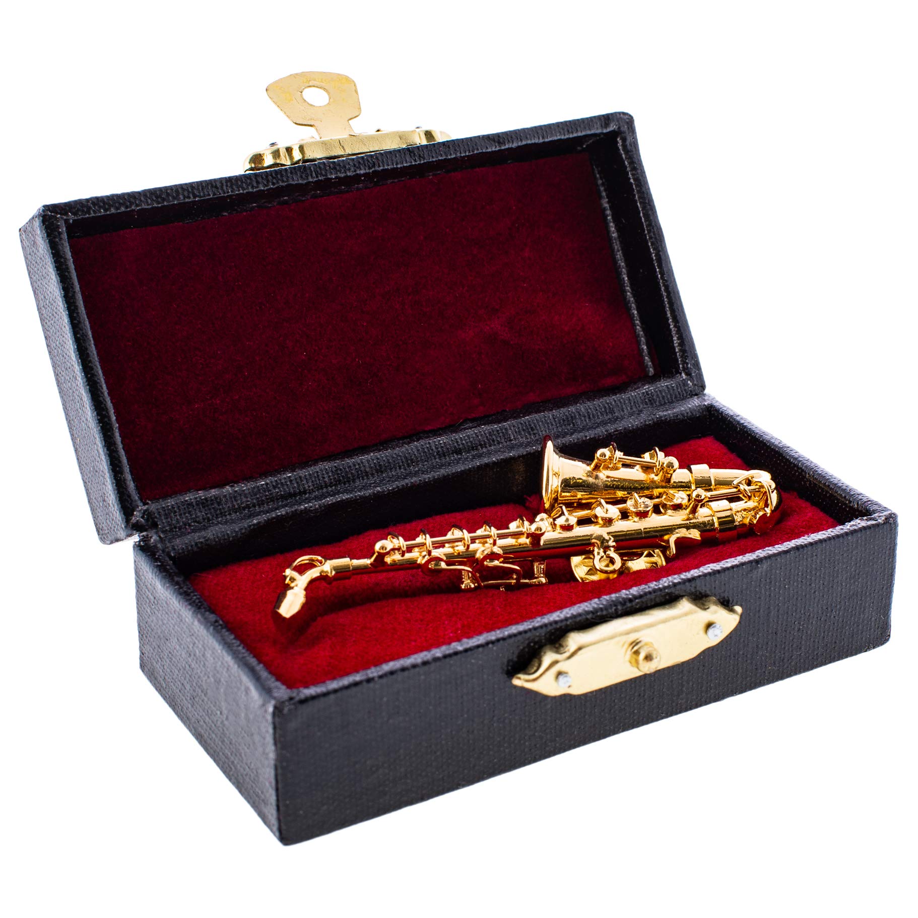 Miniature Musical Instruments BROADWAY GIFTS Women's Lapel Pins - Velvet Lined Case - Saxophone, Metal