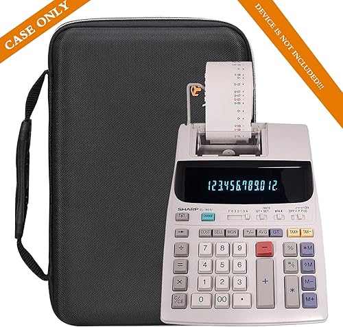 Miniatura 5 de Aproca Estuche de viaje de almacenamiento duro, para calculadora de impresión de tinta Sharp EL-1801V y rollos de papel térmico