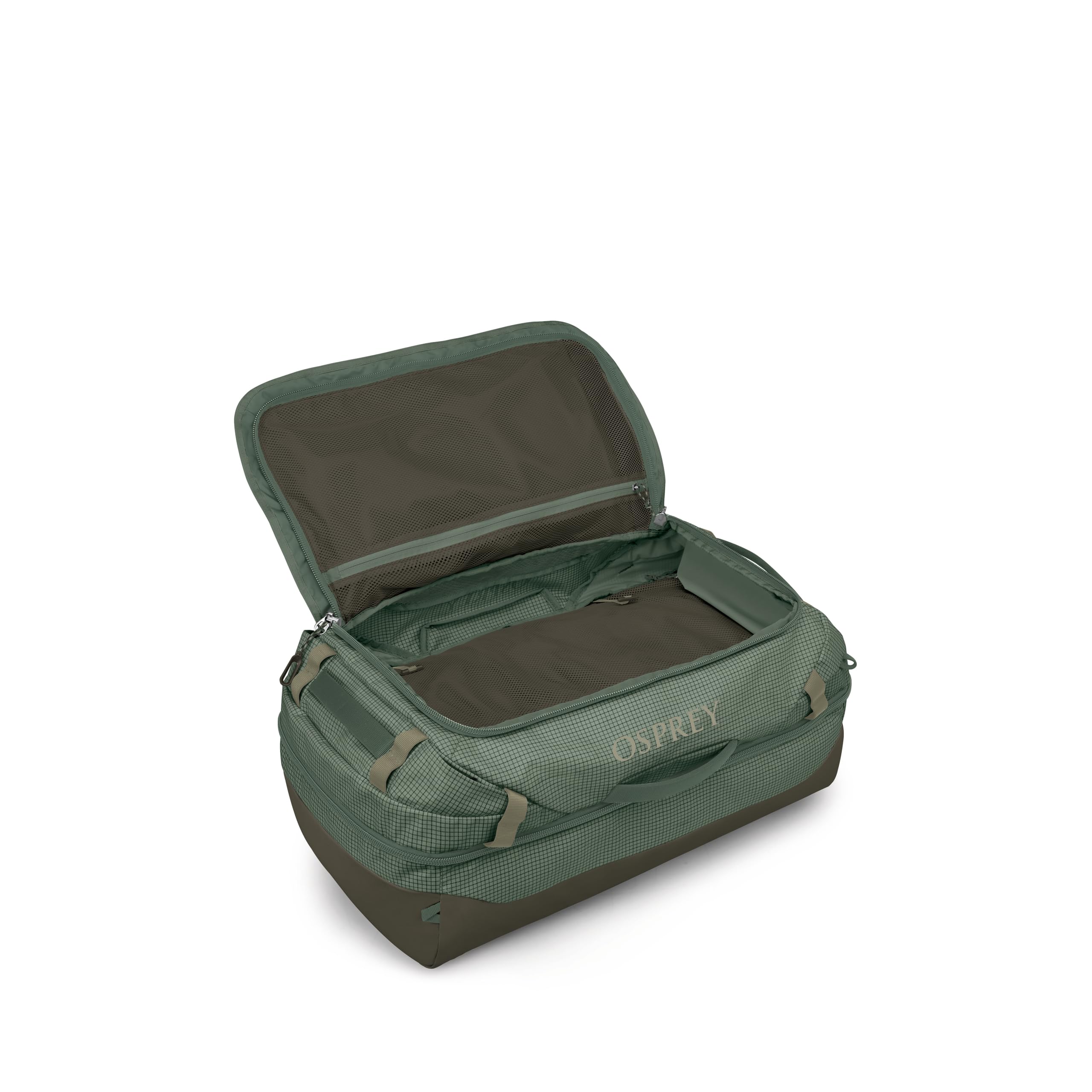 Osprey Transporter Squffel - Borsa da viaggio quadrata resistente, con apertura da 70 l, foglia di pino