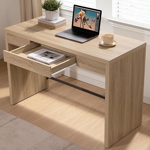 Miniatura 8 de SICOTAS Escritorio para Computadora Mesa de Escritura - Mesa de Estudio de Madera de 47 Pulgadas para Dormitorio, Escritorio de Oficina en Casa