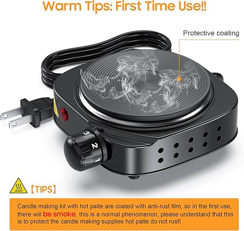 Miniatura 5 de Kit de fabricación de velas con placa caliente electrónica, kit de fabricación de velas para adultos, suministros de fabricación de velas de