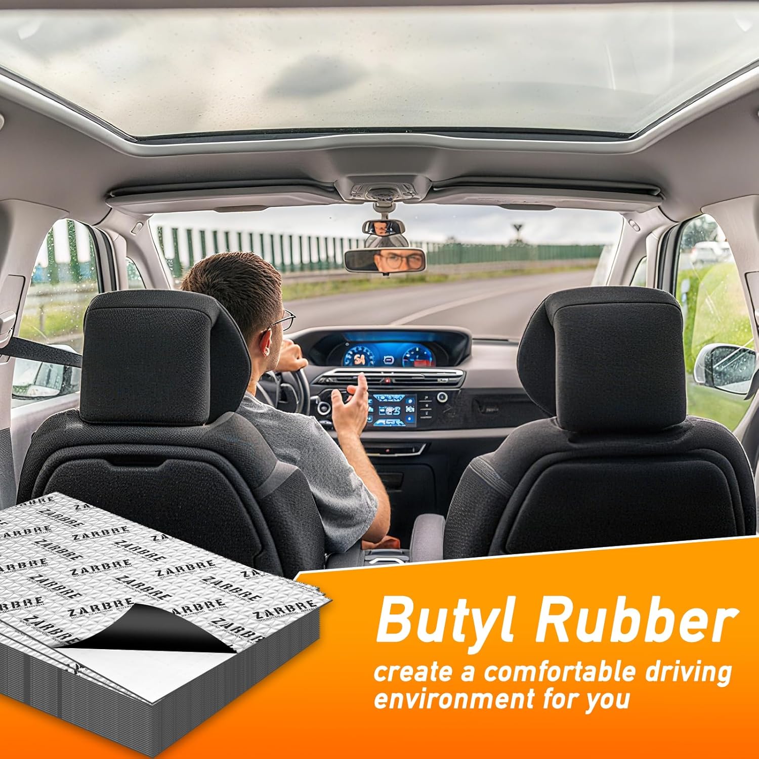 80 mil Sound Deading Material for Cars, 36 sqft Car Sound Deadening Mat, Butyl Automotive Sound Deadener, Noise Insulation and Vibration Dampening Material, Heat Shield & Odorless