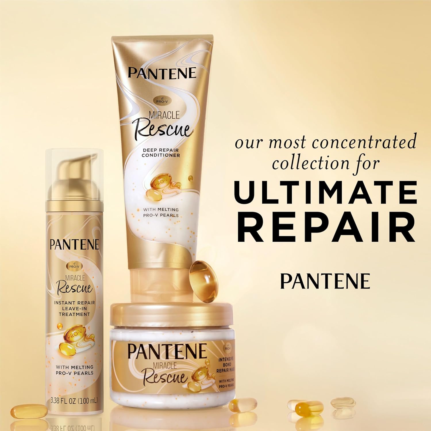 Pantene Pro-V Miracle Rescue Intensive Bond Repair Mask with Melting Pro-V Pearls, melts away damage, builds bonds, strengthens against damage, 300 ml - Image 6