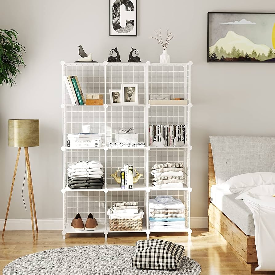 ワイヤーキューブシェルフ２個セット Amazon｜AWTATOS ワイヤーキューブ収納 メタル収納棚 本棚