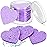 Nuenen 60 Pieces Facial Sponges with Container, Heart Shape Compressed Face Sponges Natural Cleaning Pads for Washing Face Cleaning Exfoliating Esthetician Makeup Removal(Purple)