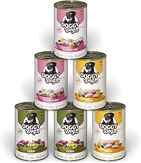 DOGGY Dog Paté Mix Sensitive, 6 x 400 g, Wet Food for Dogs in Trial Pack, Dog Food Grain-Free with Salmon Oil and Green-Lipped Mussel, Particularly Well Tolerated Complete Food, Made in Germany product image