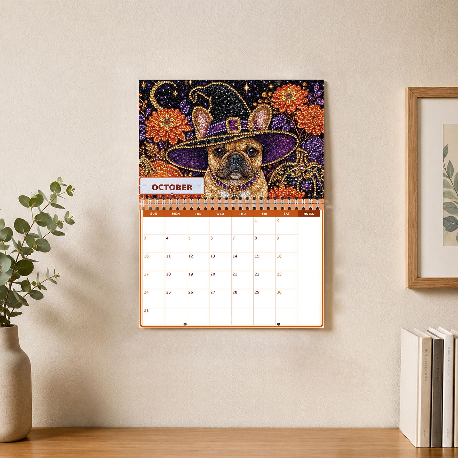 Hunde-Diamant-Kunstkalender 2027 für Erwachsene, DIY-Wanddekoration, 30 x 24 cm