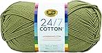 Lion Brand Yarn Lightweight 24/7 Cotton Yarn for Knitting, Crocheting, and Crafts, Bay Leaf, 1 Pack