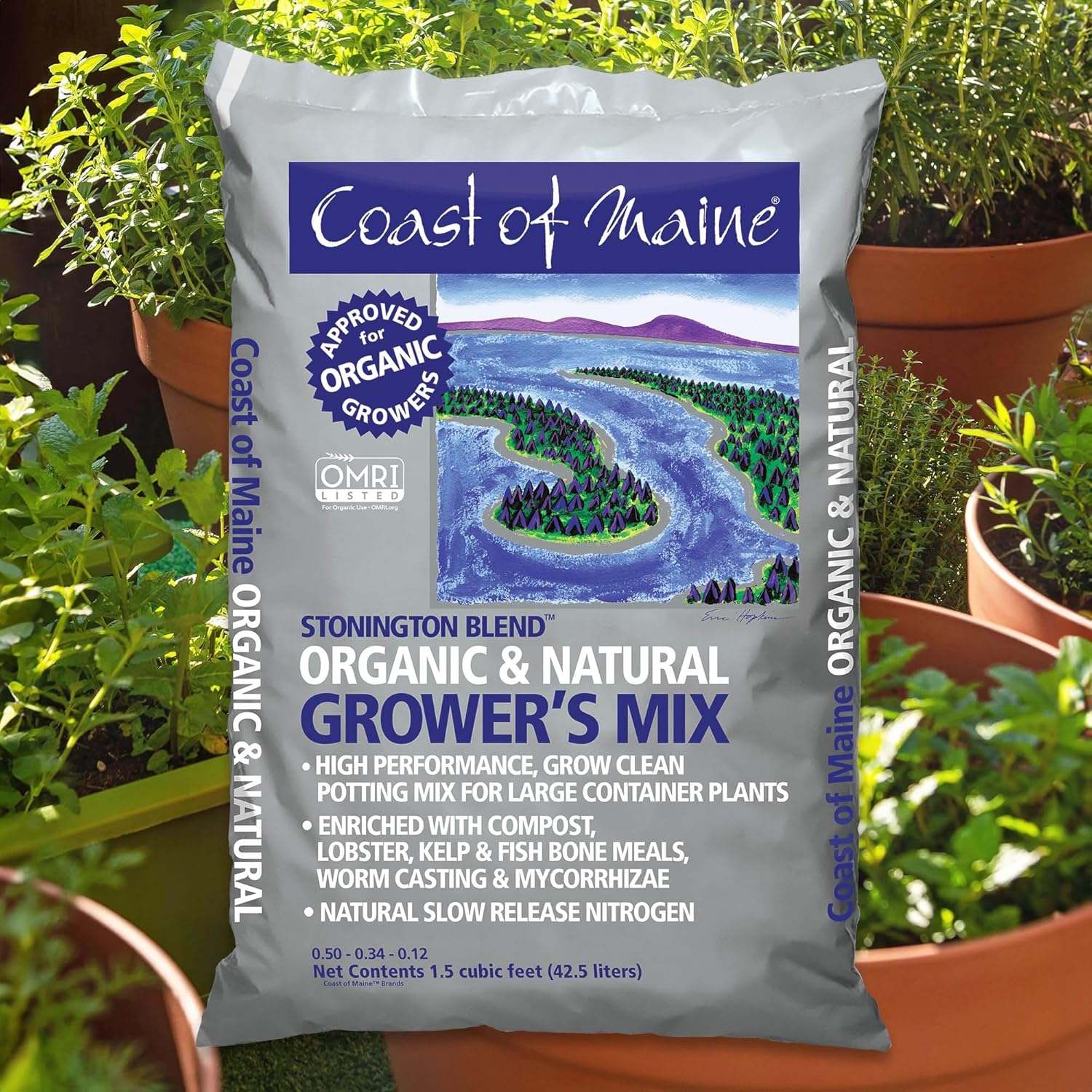 Coast of Maine Stonington Blend, 1.5 cu ft (Pack of 10) Organic and Natural Grower?s Mix for Large Container Plants