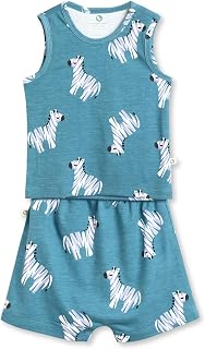 Cocoon Care Bamboo Cotton Printed Vest and Short Set | Soft, Breathable | Sleeveless Vest Short Set | Kids Cothing Wear Set Price In India