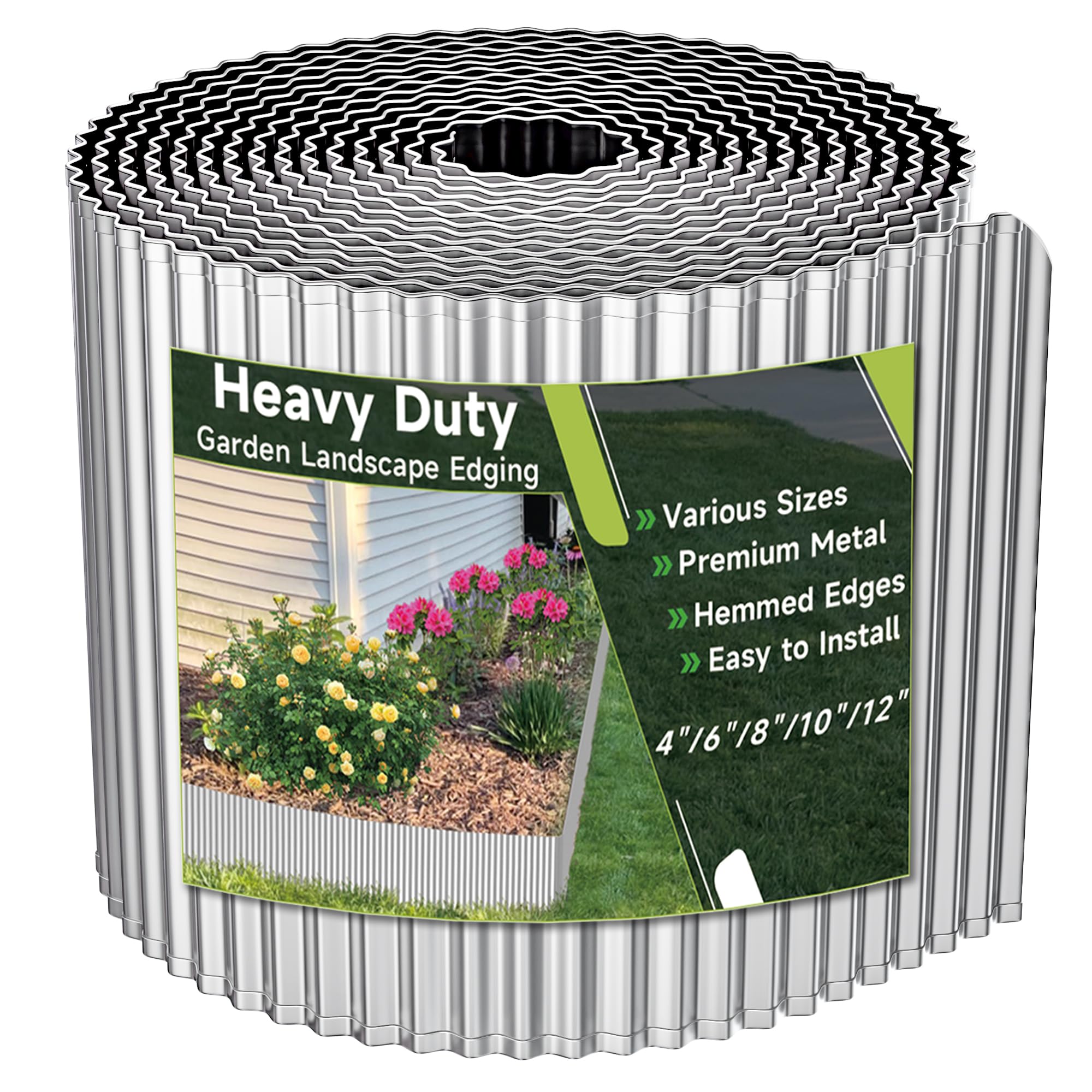 GTSABWAY Corrugated Garden Edging 8x20 Silver