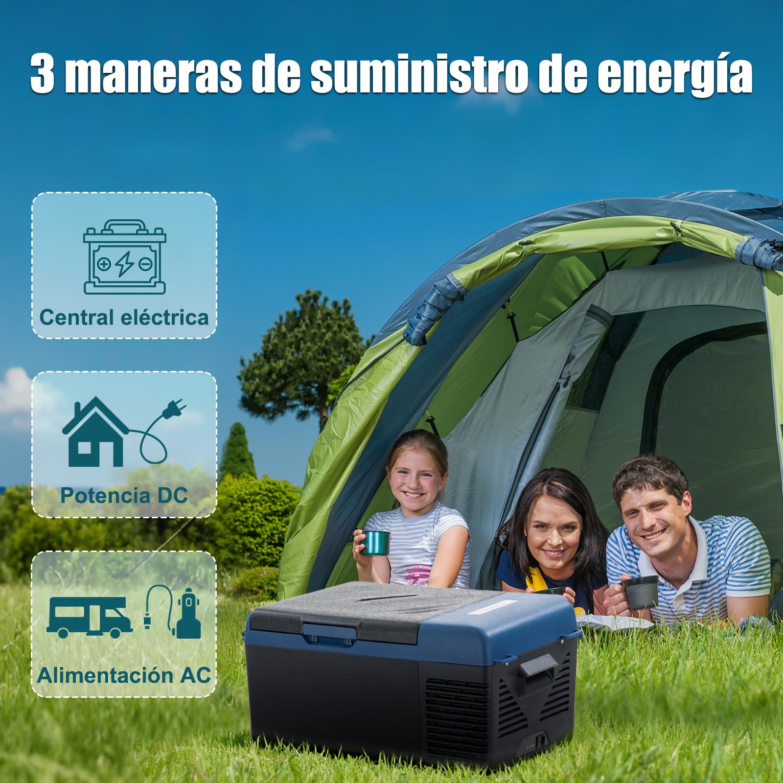 KI15 15L Nevera Portátil Eléctrica Refrigerador de Coche 12V 24V mini frigorífico CA 220v para Hogar, Camping, Viajes, Automóvil, 20ºC a 20ºC