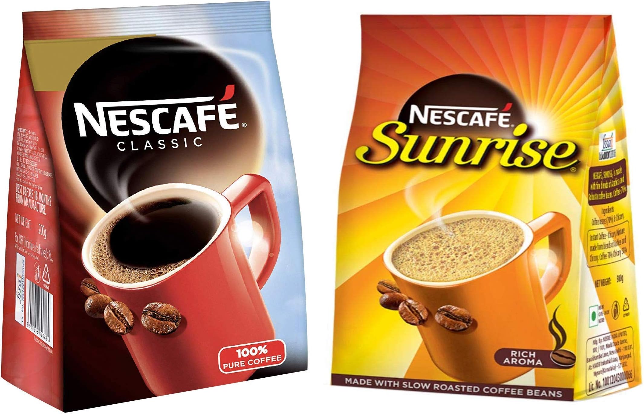 Nescafe Classic Coffee, 200g + Nescafe Sunrise Rich Aroma, 500g