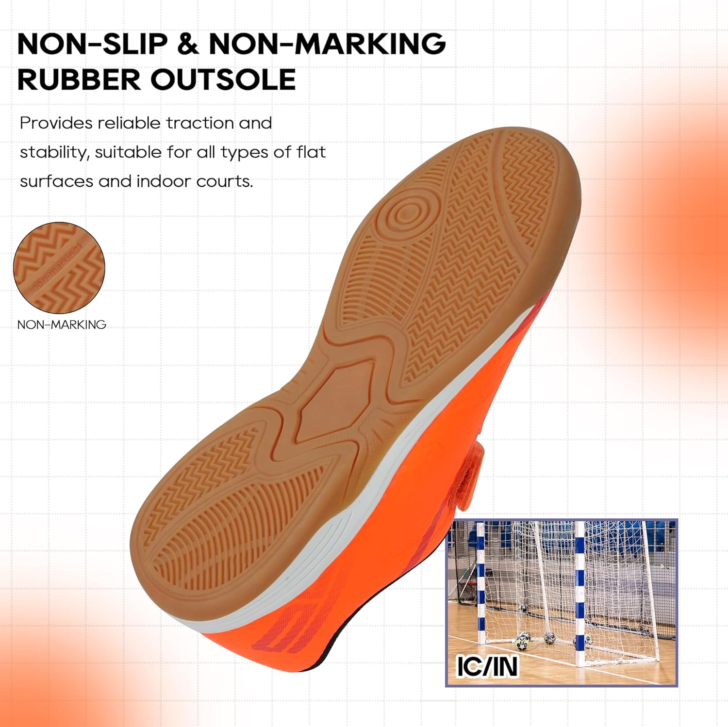 brooman Kids Indoor Soccer Shoes Boys Girls Futsal Soccer Sneakers - Image 5