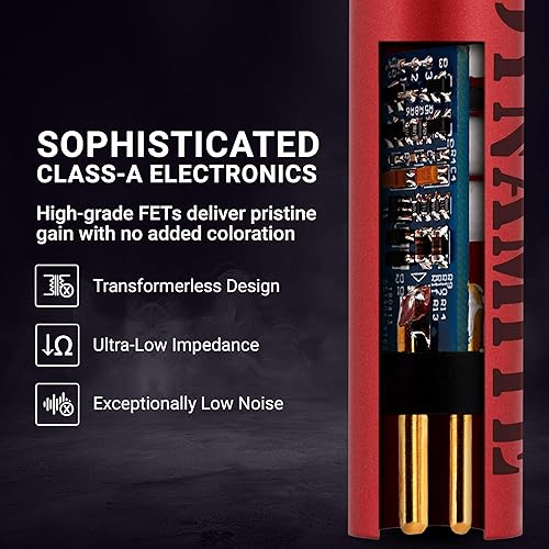 Miniatura 4 de sE Electronics DM1 Dynamite - Preamplificador de micrófono en línea ultradelgado para cinta y micrófonos dinámicos, preamplificador de micrófono con
