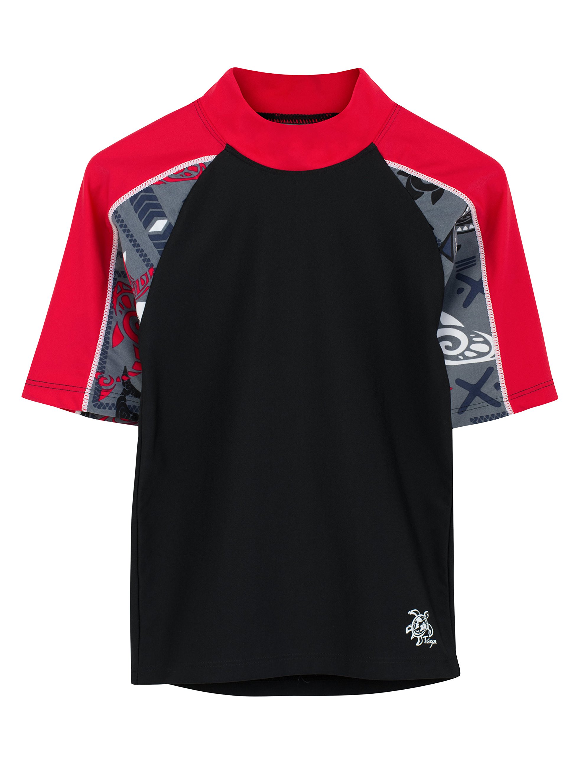 Tuga Boys Short Sleeve Rash Guard 1-14 Years, UPF 50+ Sun Protection Swim Shirt