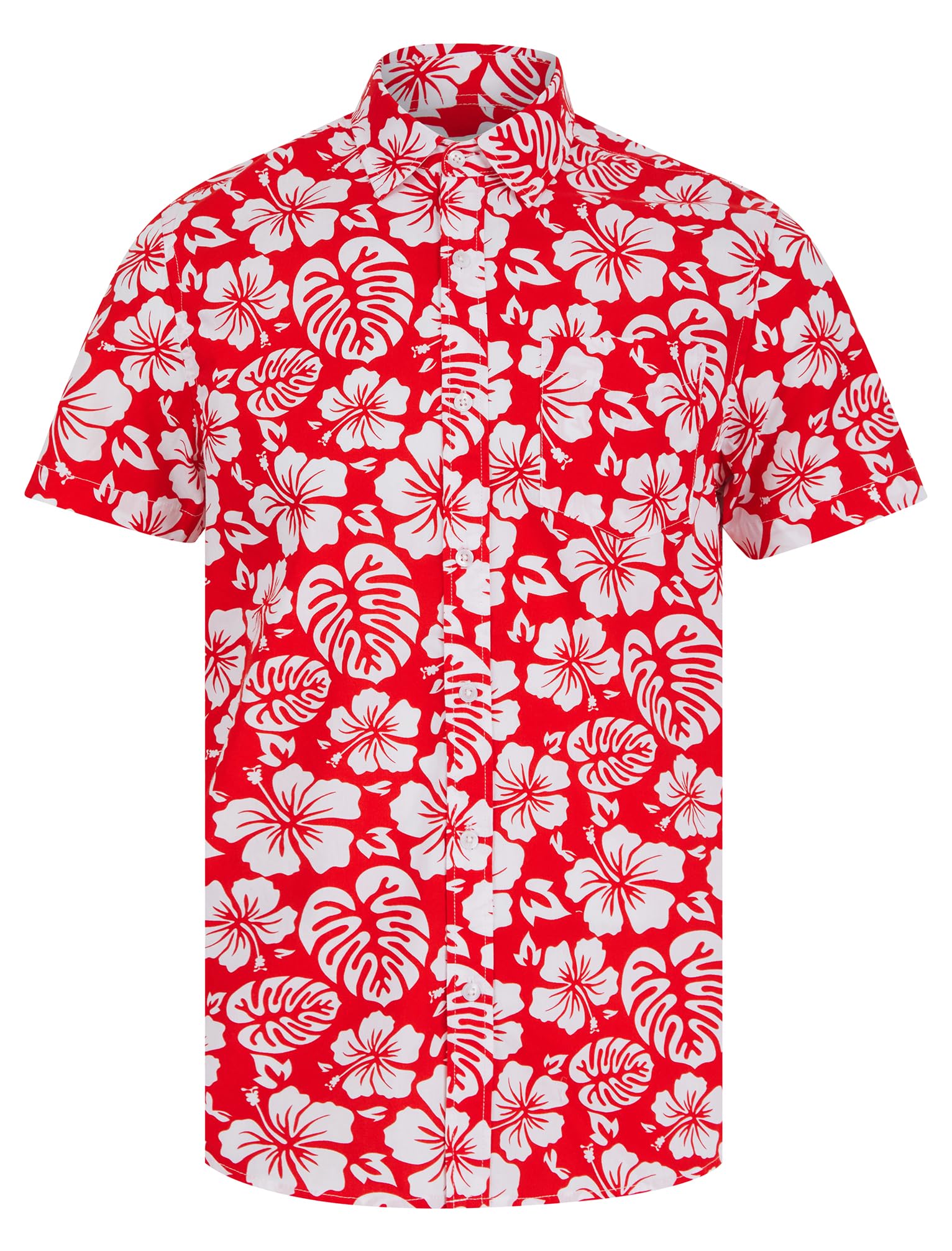 Tokyo Laundry Men's 'Hamoa' Tropical Floral Print Short Sleeve Cotton Poplin Hawaiian Shirt
