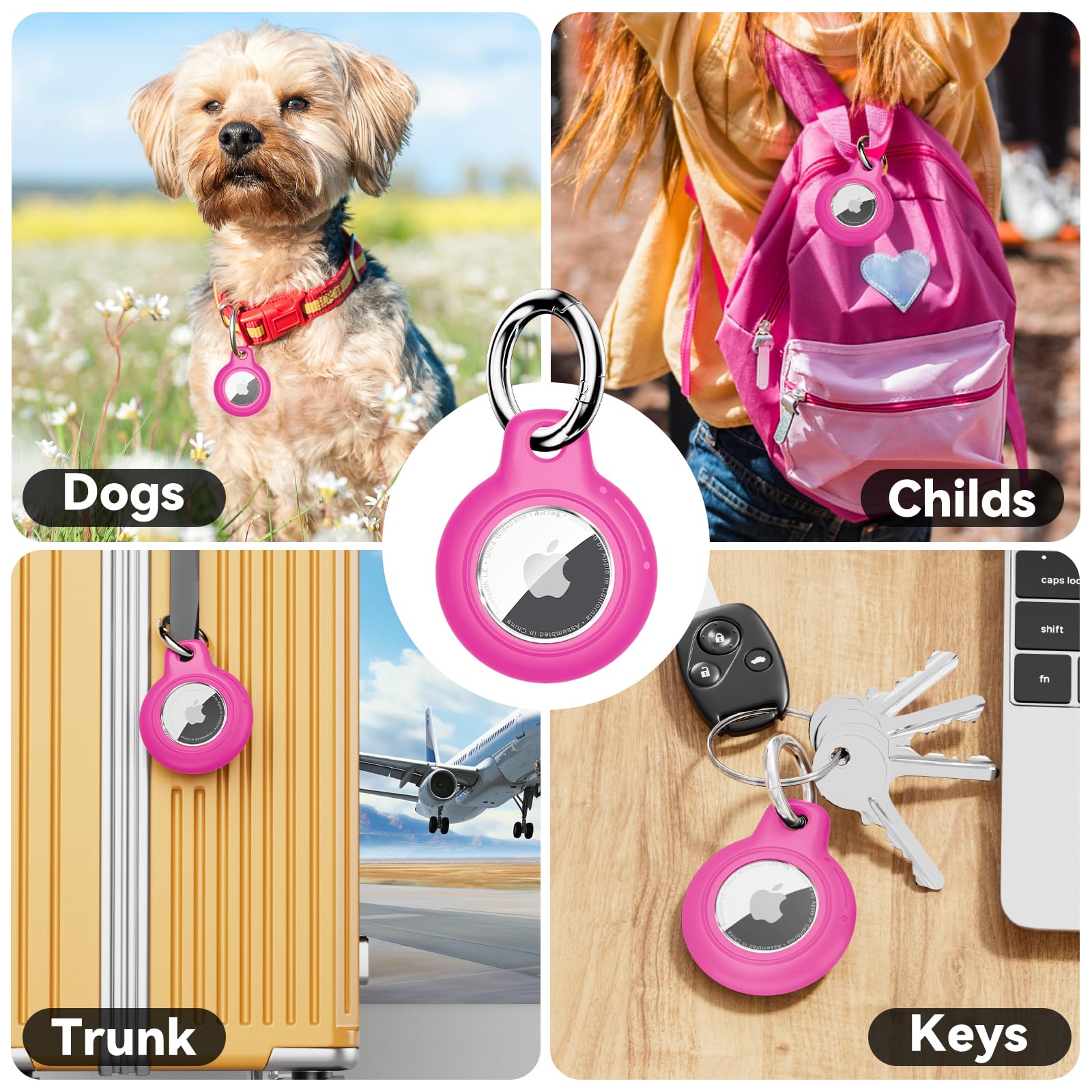 Wodoszczelne etui do Apple Airtag Holder z blokadą, Airtag zawieszka breloczek do kluczy Case with Keychain do bagażu/roweru/zwierząt domowych