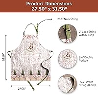 Vista 75 de Maison d' Hermine Delantal 100% de algodón para mujeres con bolsillo de cocina delantal de chef para hombres, decoración de Pascua