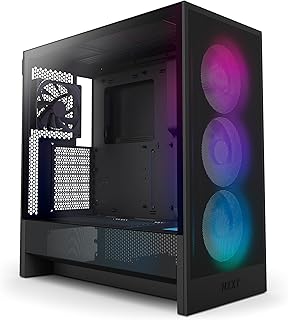 NZXT H5 Flow RGB 2024 - Compact ATX Mid-Tower PC Gaming Case - High Airflow - F360 RGB Core (CV) Included - 360mm Front & ...