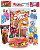 Vista 12 de Kit de Pepinillos de Frambuesa Azul Con Takis - Dulces Mexicano (Dulces Mexicanos) Bolsa de Regalo con Takis, Rollo de Fruta, Gushers, Lucas Gusano