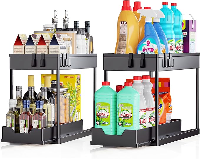 Under Sink Organizers and Storage Adjustable Height