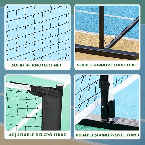 Miniatura 4 de RXUTOTE Portable Pickleball Net Set, 22 FT USAPA Regulation Size for Full Court System Outdoors Driveway Matches, Easy Setup to Experience