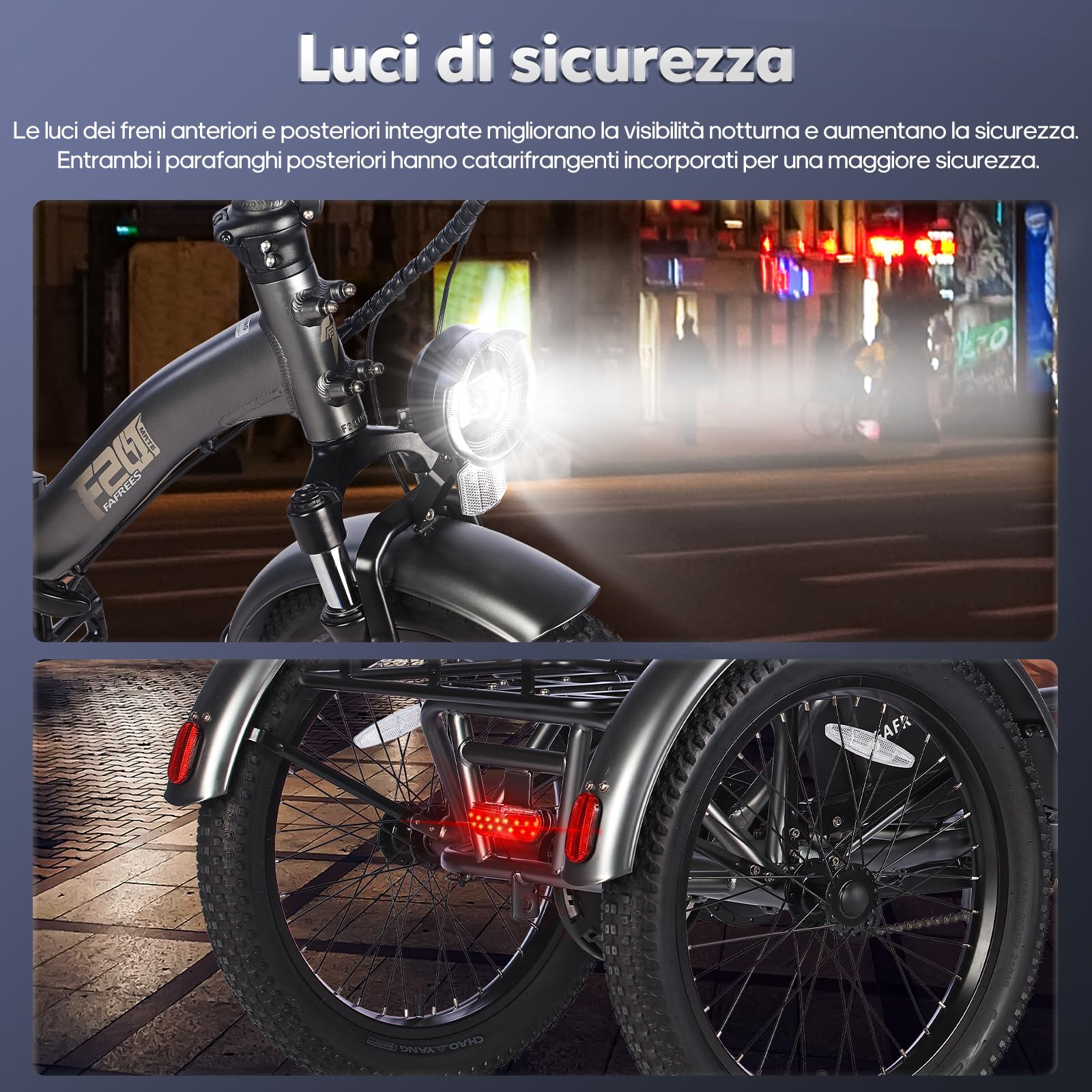 Fafrees F20 MATE - Triciclo Elettrico per Adulti Pieghevole con 75km Autonomia, Motore 65N.m e Freni Idraulici - Bici Elettrica 3 Ruote per Uomo Donna (NERO+cest.ant)