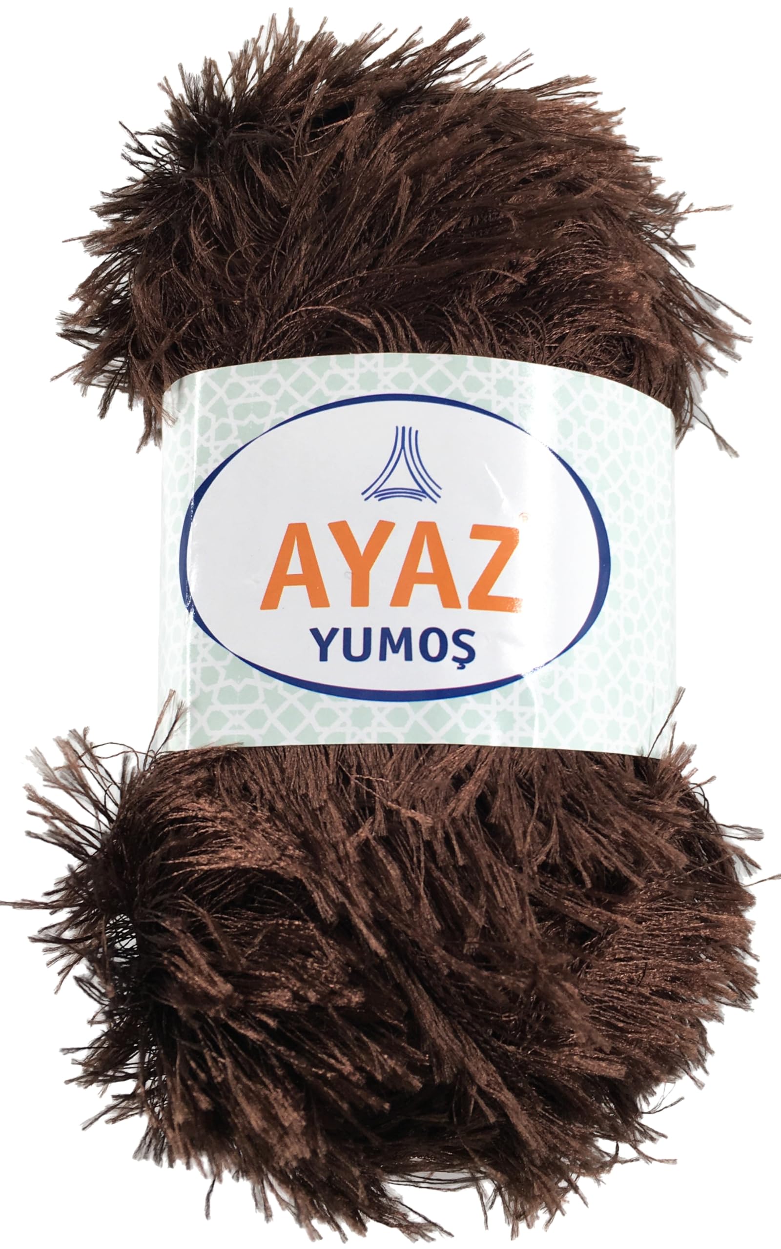 KHASO Eyelash Faux Fur Furry Soft Fluffy Knitting Yarn 100g Ball (6195 Brown) โ image 1