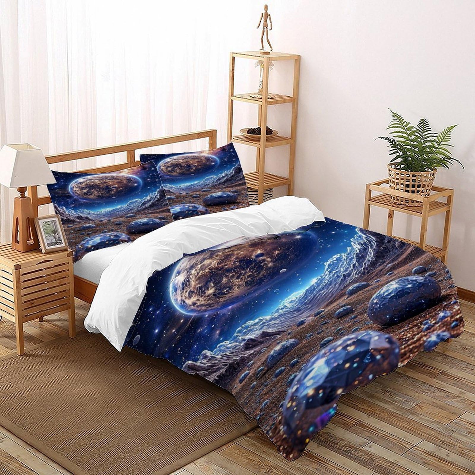 Parure de lit microfibre adulte haut de gamme housse de couette starry sky theme 260x220