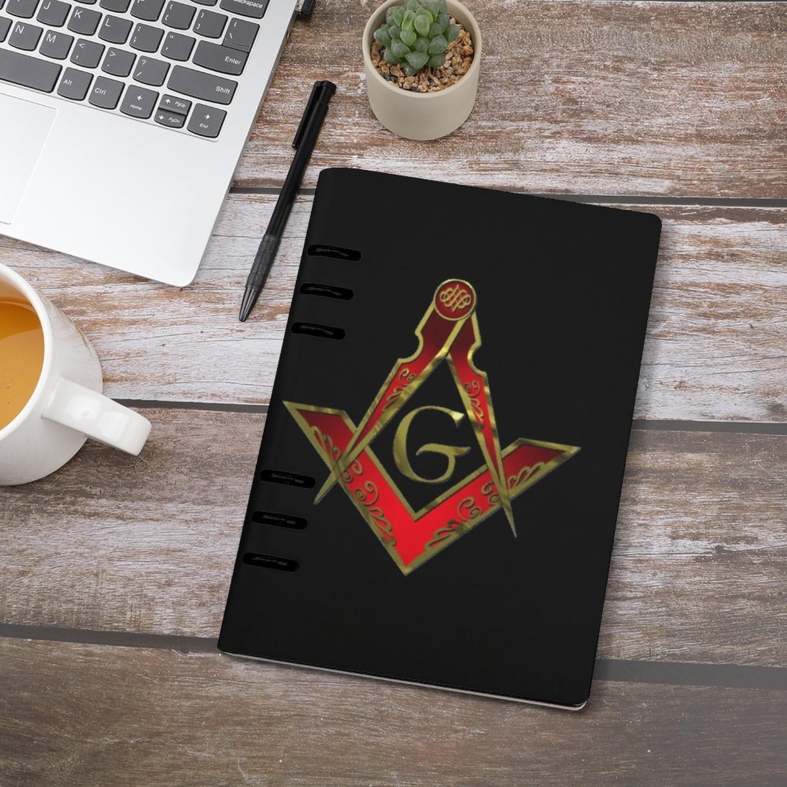 Cuaderno Espiral Microperforado Masónico, Cuaderno de Notas Tapa Blanda Impresión Bonitos Retro Unisex, Cuaderno de Viaje Duradero Carpetas de Primera Calidad ( Color : A14 , Size : 23X17.5X2.5CM )