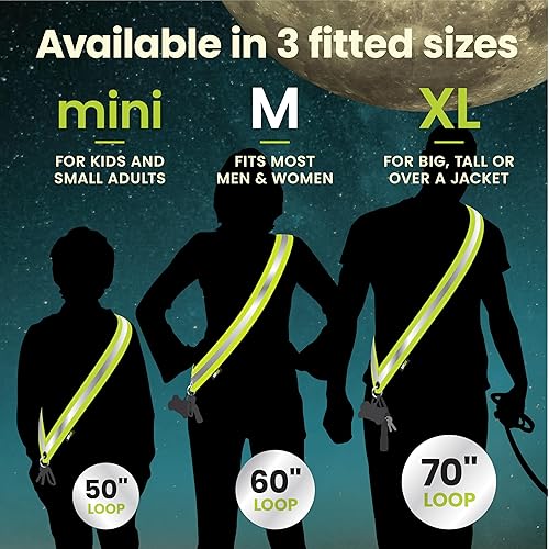 Miniatura 6 de MOONSASH  Fabricado en Estados Unidos  La banda reflectante original  Equipo reversible, elegante y práctico para caminar por la noche  Sin