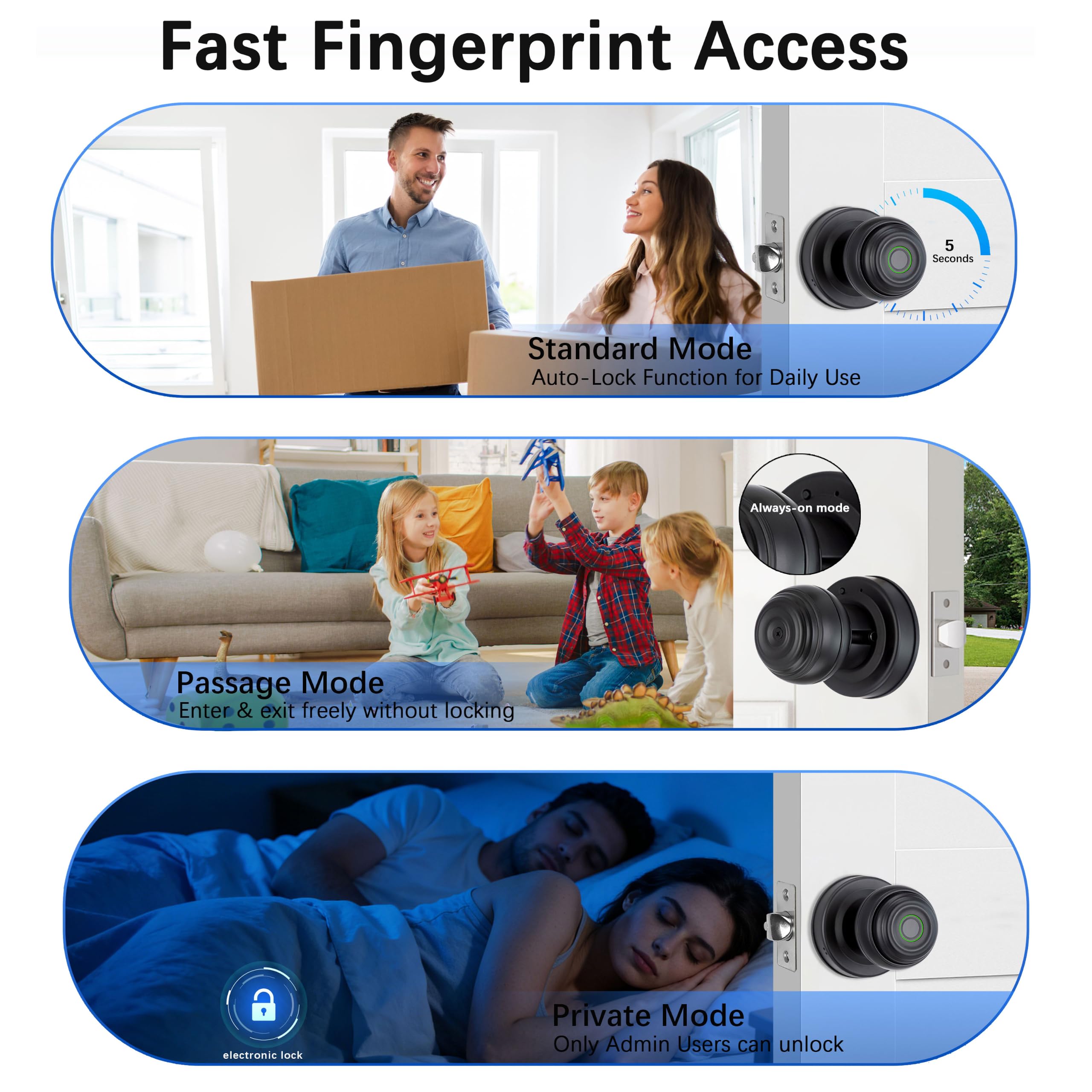 Smart Fingerprint Door Lock - Keyless Entry -4