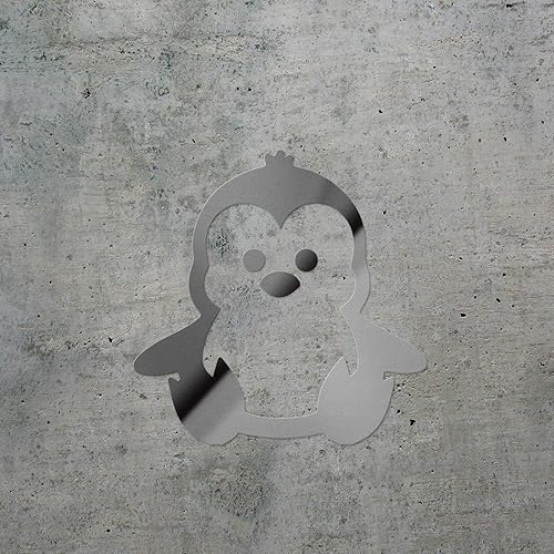 Miniatura 2 de USC DECALS - Linda silueta de pingüino (plata metálica) (juego de 2) calcomanías de vinilo impermeables de alta calidad para laptop, accesorio de