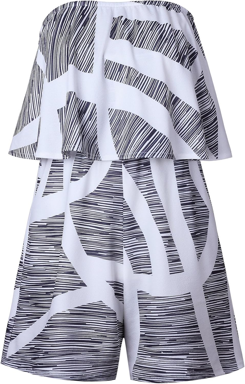 Sexyshine Women's Strapless Off Shoulder Flower Ruffled Beachwear Short Tube Rompers Jumpsuits - Image 2