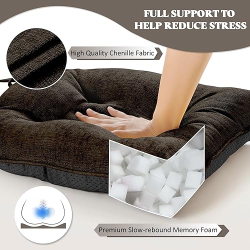 Miniatura 2 de HARBOREST Juego de 4 cojines para sillas de comedor, cojines copetudos de felpilla para sillas de cocina con lazos y parte inferior antideslizante,