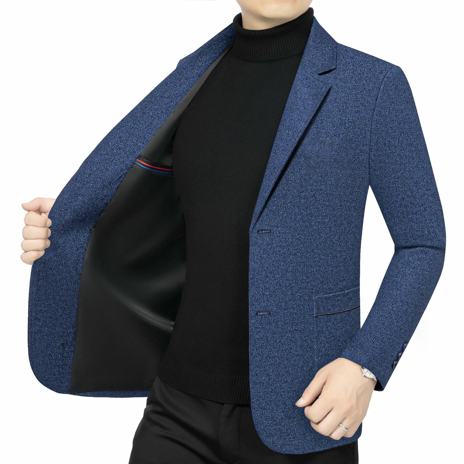 Blazer casual de negocios para hombre de mediana edad, estilo coreano, ajustado, elegante, elegante