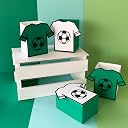 Pinfliers Soccer/Ball/Sports/Football Theme Birthday Decoration,Paper Big Popcorn Boxes for Party/Birthday Table Decorative Items for Boys, A set of 10 Big Popcorn Box/Tub, Green gallery image