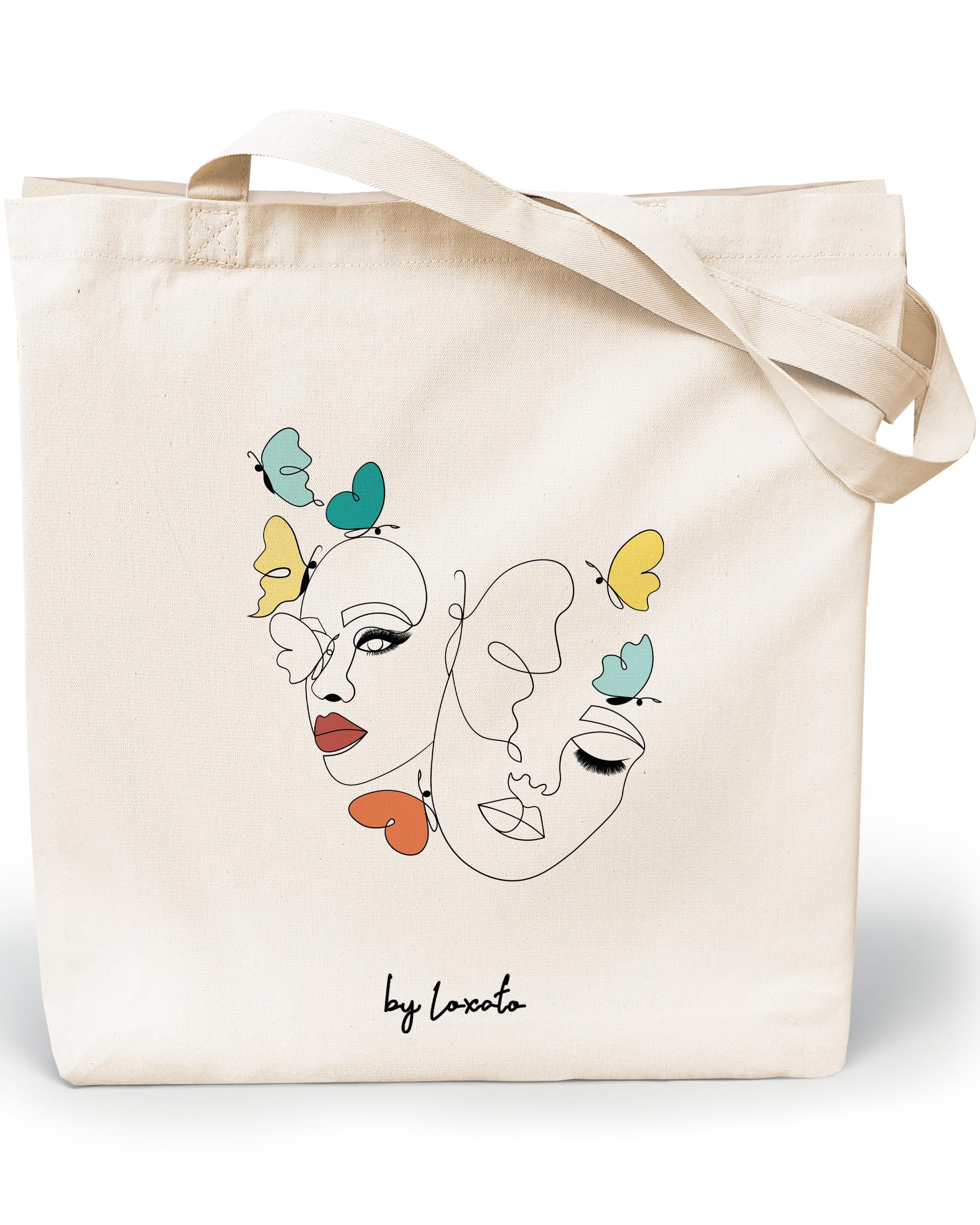 Bolsa Tela Tote Bag - Bolsos Bandolera Mujer - Bolsas de Algodón Natural 100% Reutilizables - Extra Ancho 8cm Asas Largas 70cm 220 gr/m2 - Bolsas de Tela Bonitas — view 13