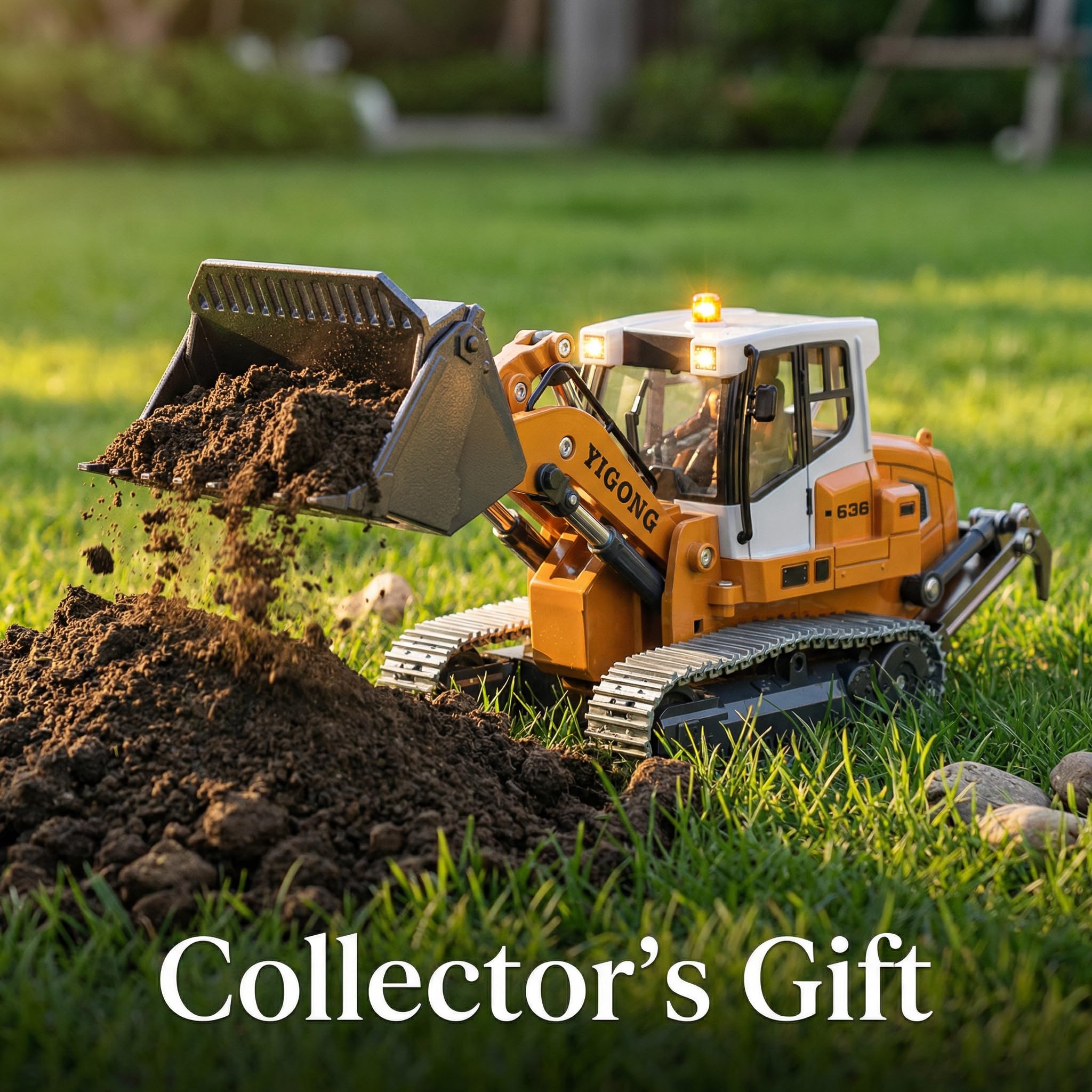 1:50 RC Crawler Loader 2.4G Construction Vehicle Metal Bucket Tracks Ripper Hobby-Grade RTR Model with Light and Sound for Adult - 3