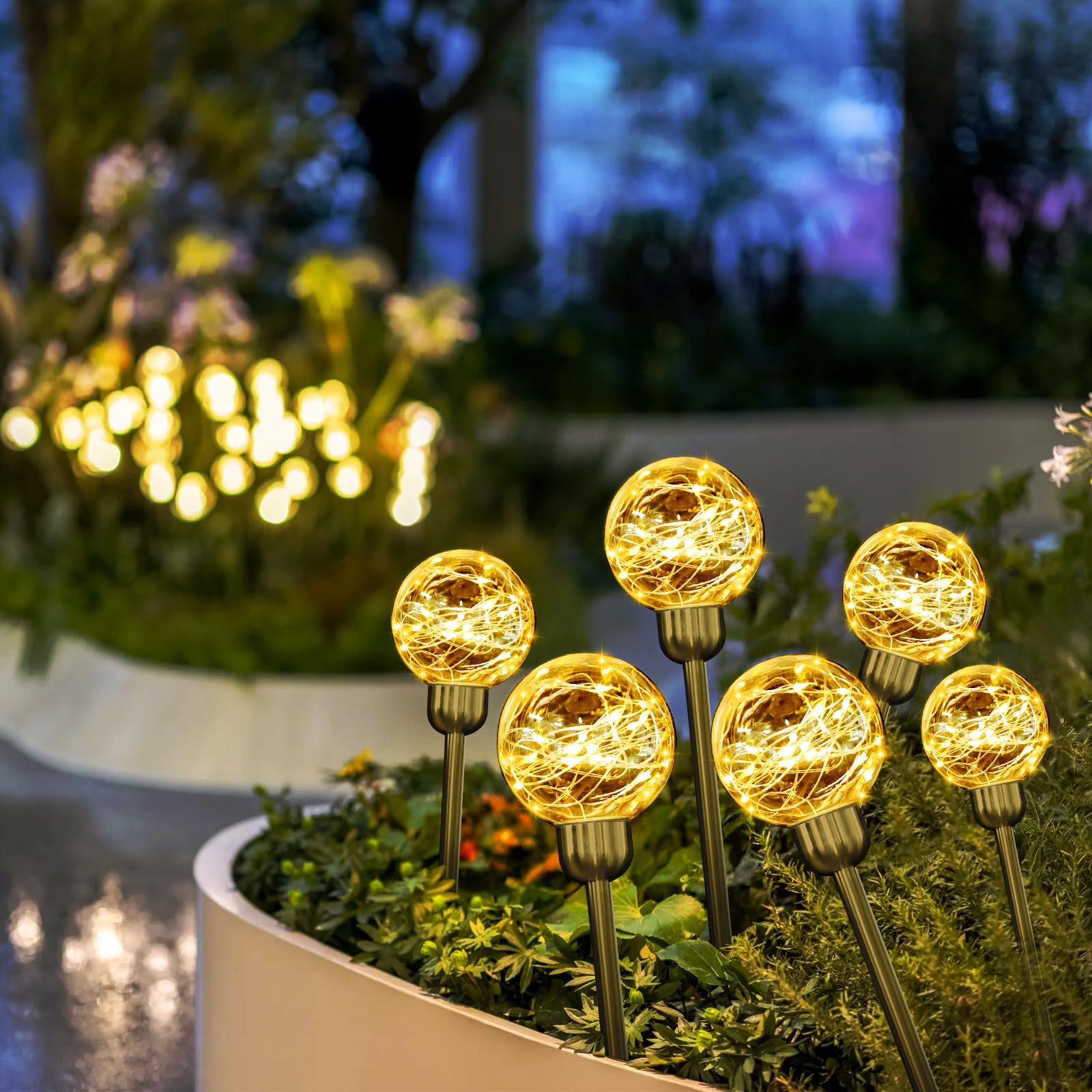 LED Solarverlichting 8 stuks Beige-Grijs Steenlook