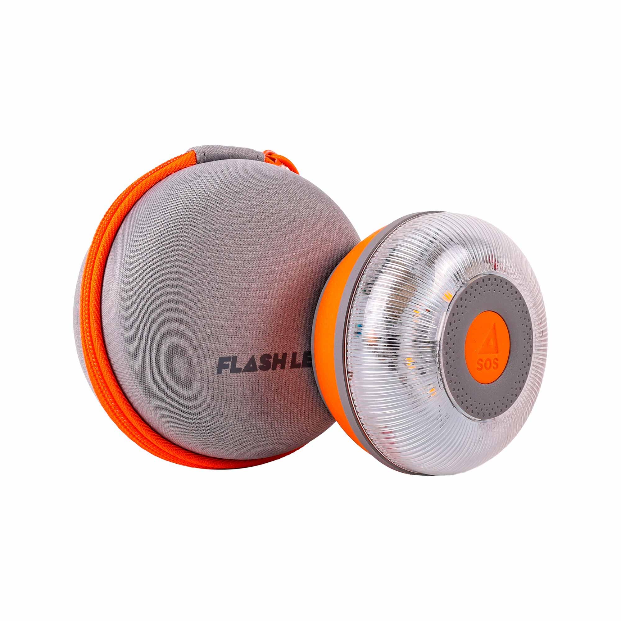 FlashLED Notlicht V16 DGT 3.0 mit Hülle, mit Geolokalisierung, App inklusive, SIM-Karte und kostenloser Datendienst bis 2038, magnetischer Boden