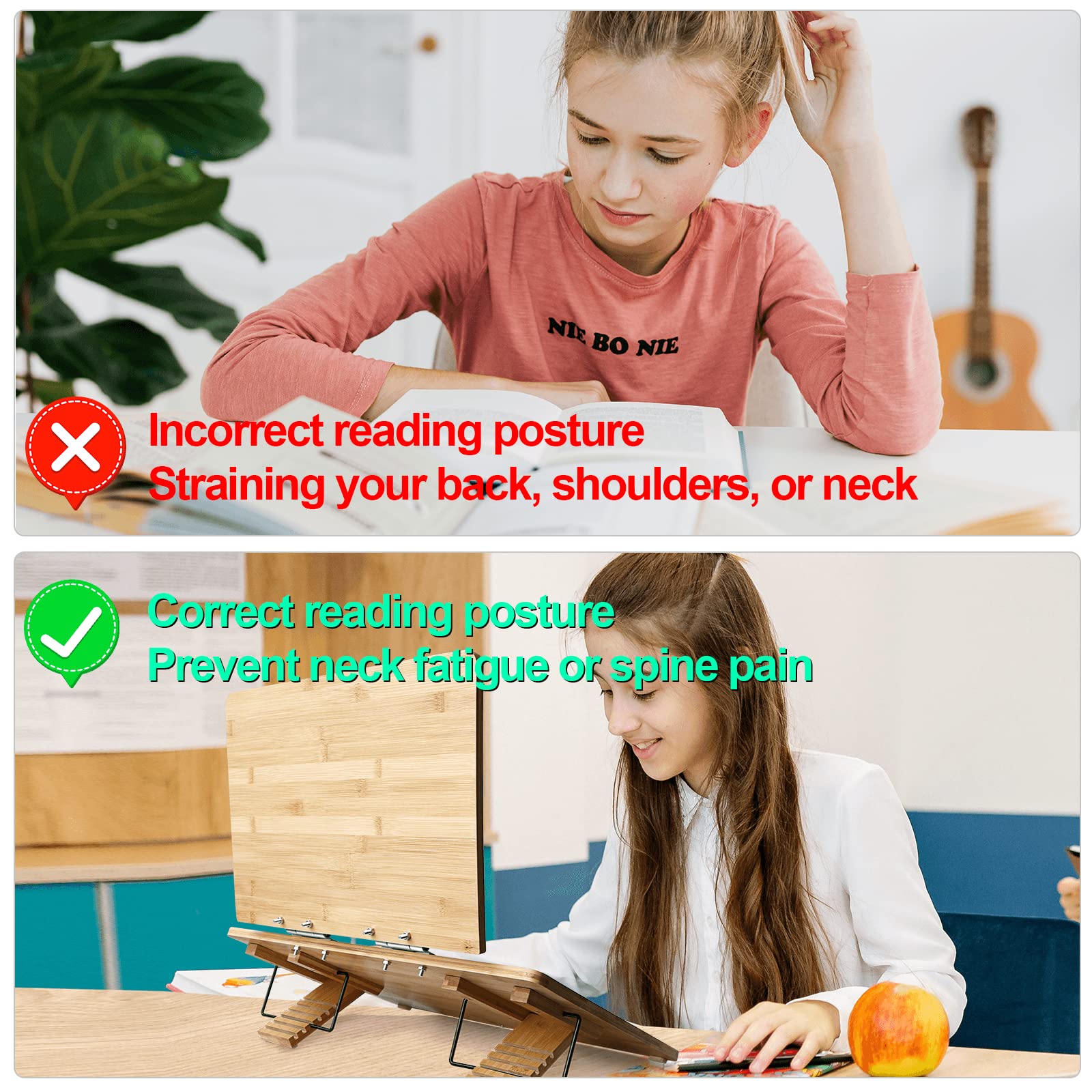 Amazon | ZXMOTO バンブー ブックスタンド ラージ ダブルレイヤー 学生 Amazon | ZXMOTO バンブー ブックスタンド ラージ ダブルレイヤー 学生