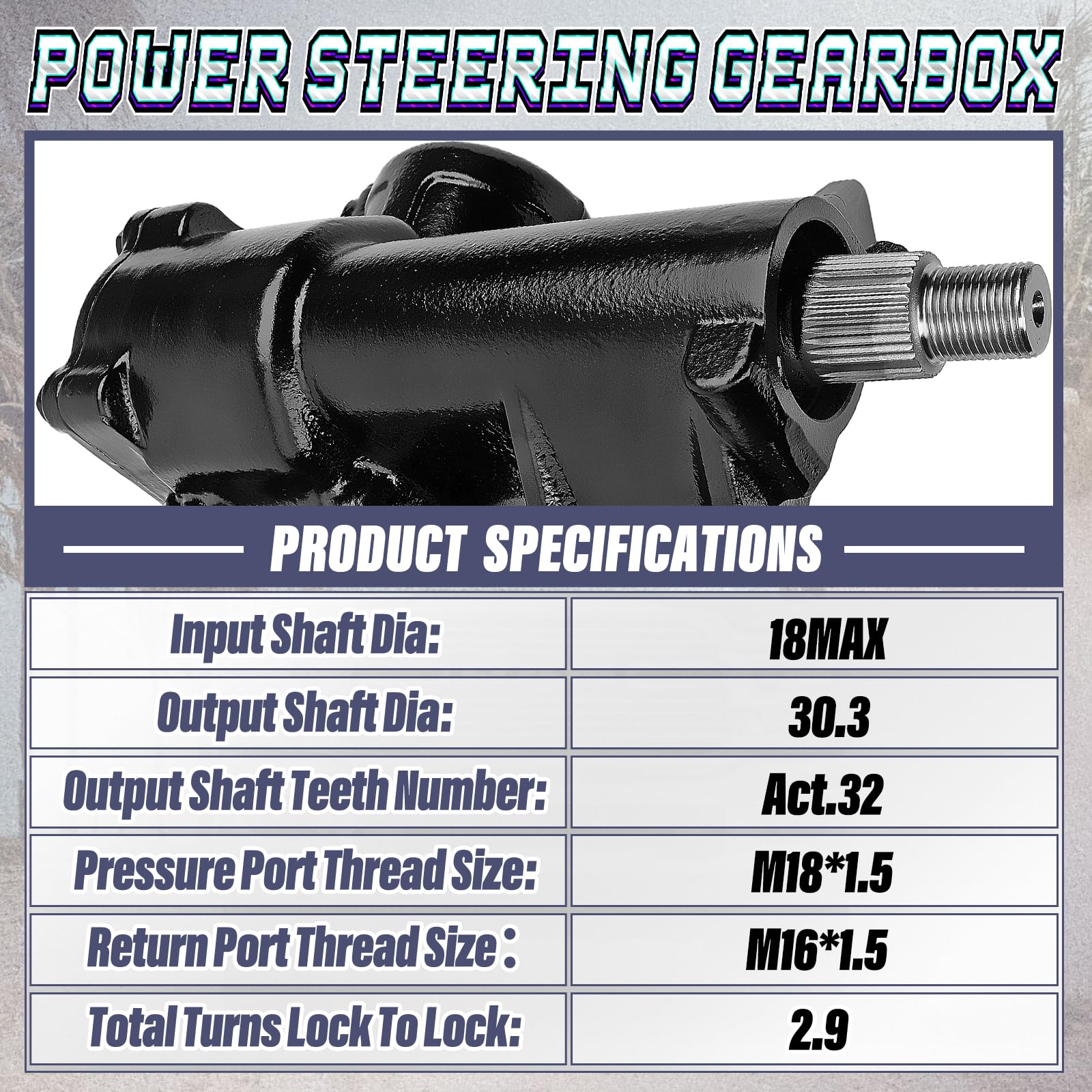 Power Steering Gear Box For Jeep Wrangler/JK 2007-2018 - Part #27-8417, Replacement Steering Box