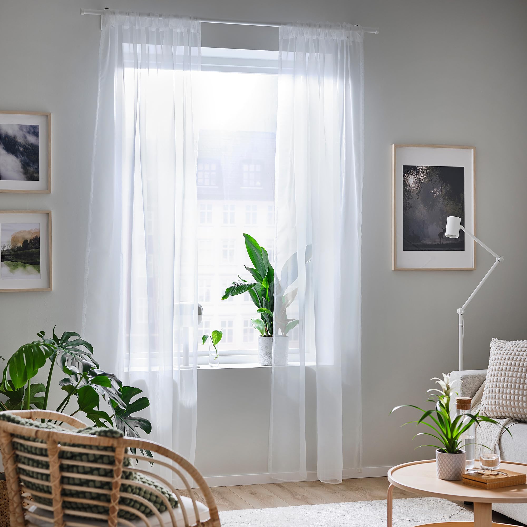 Amazon.de: IKEA Teresia Gardinen Transparent 1 Paar 145x300 cm Wei
