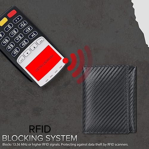 Miniatura 5 de Billetera triple de cuero real para hombre, delgada para tarjetas de crédito, soporte frontal para tarjetas de crédito, billeteras de triple pliegue