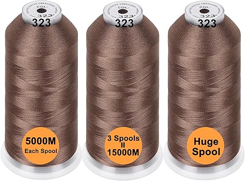 Miniatura 39 de Hilos New Brothreads, 32 opciones, varios colores, de poliéster, para toda máquina de coser, carrete grande de 5,000 m 3 colores básicos 2