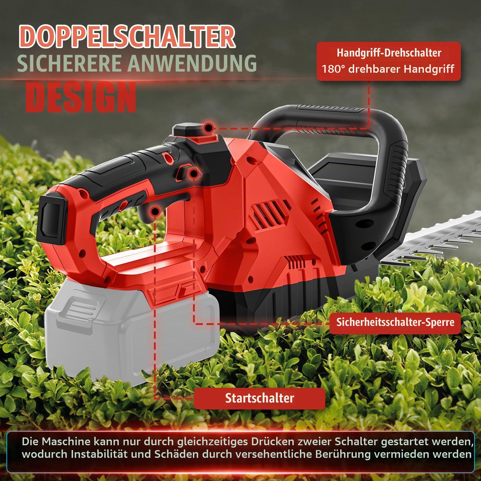 Akku Grasschere Strauchschere kompatibel mit Milwaukee 18V (Ohne akku)