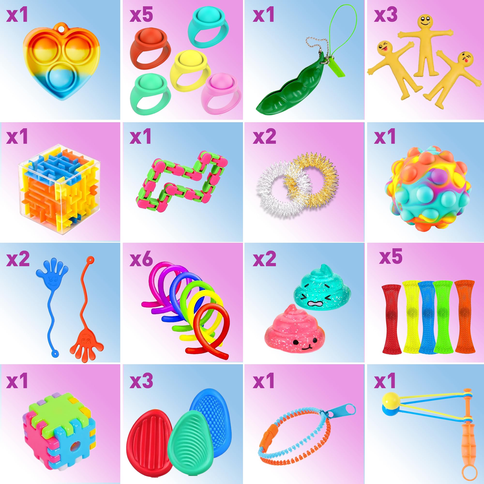 75 pcs Fidget Toys Kids Pack, Classroom Prizes, Pinata Fillers, Treasure Chest Goodie Bag Rewards with Pop its, Party Favours - Image 3