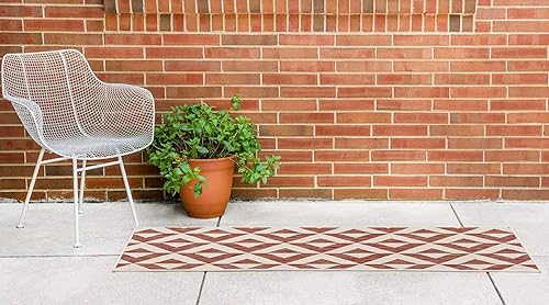 Vista 131 de Unique Loom Unique Loom Outdoor Collection - Alfombra de área - Napa (3 pies 3 pies, redonda, amarillo y aguamarina/amarillo)